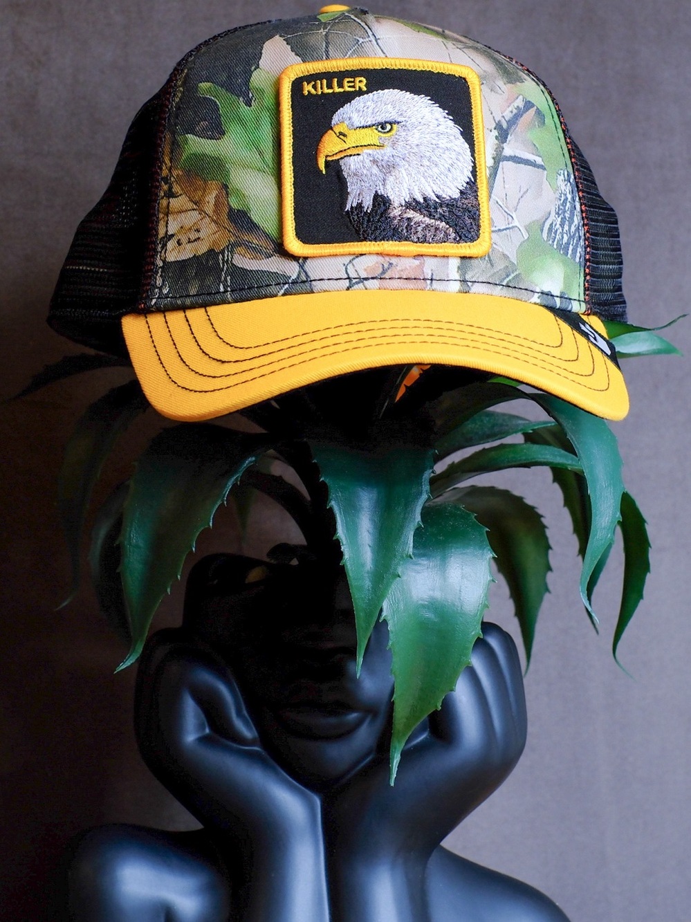 Killer Eagle Patch Camouflage Trucker Cap - Yellow Brim Goorin Bros